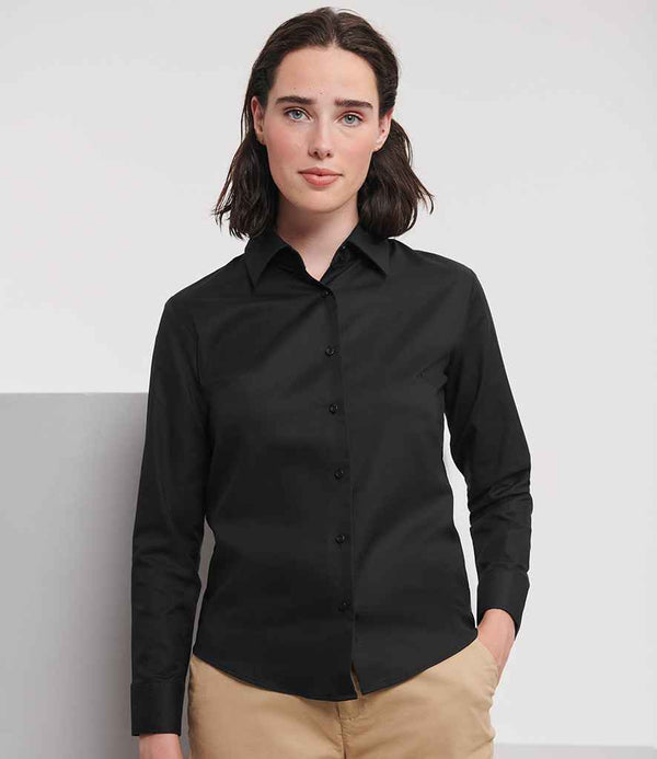 932F Russell Collection Ladies Long Sleeve Easy Care Oxford Shirt