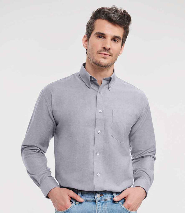 932M Russell Collection Long Sleeve Easy Care Oxford Shirt