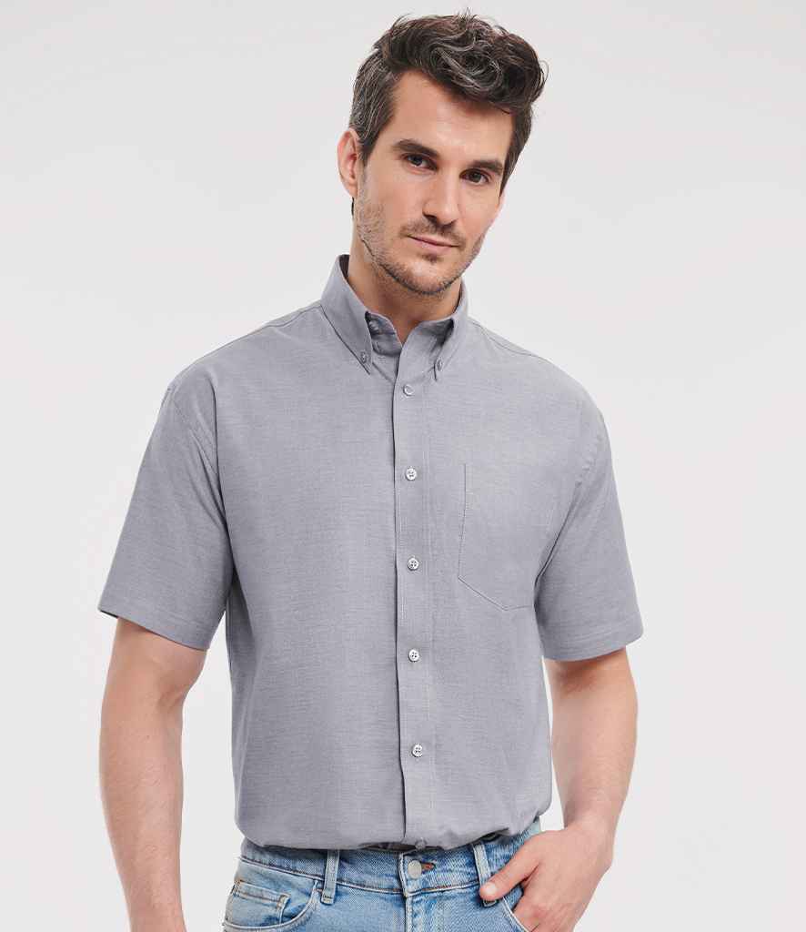 933M Russell Collection Short Sleeve Easy Care Oxford Shirt