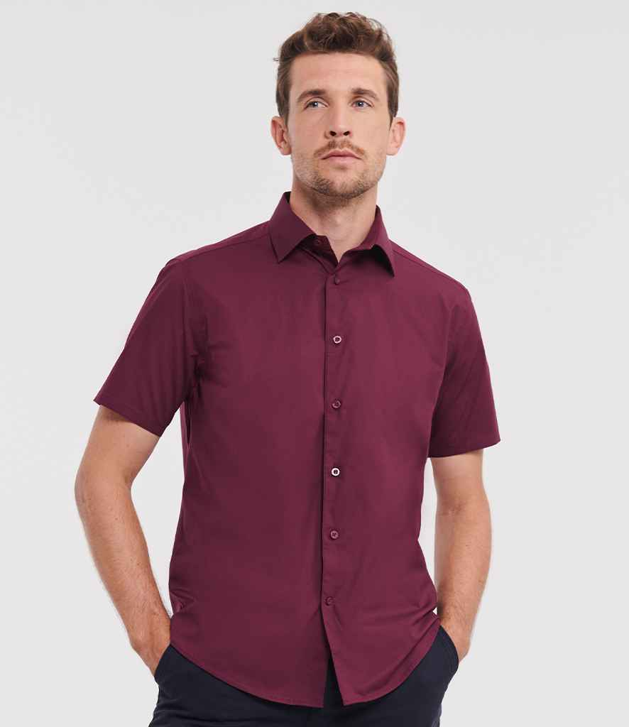 947M Russell Collection Short Sleeve Easy Care Fitted Shirt