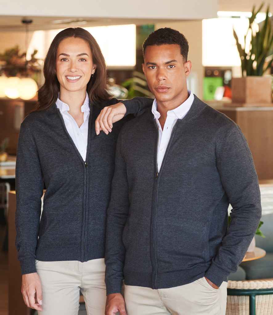 H718 Henbury Unisex Zip Through Cardigan