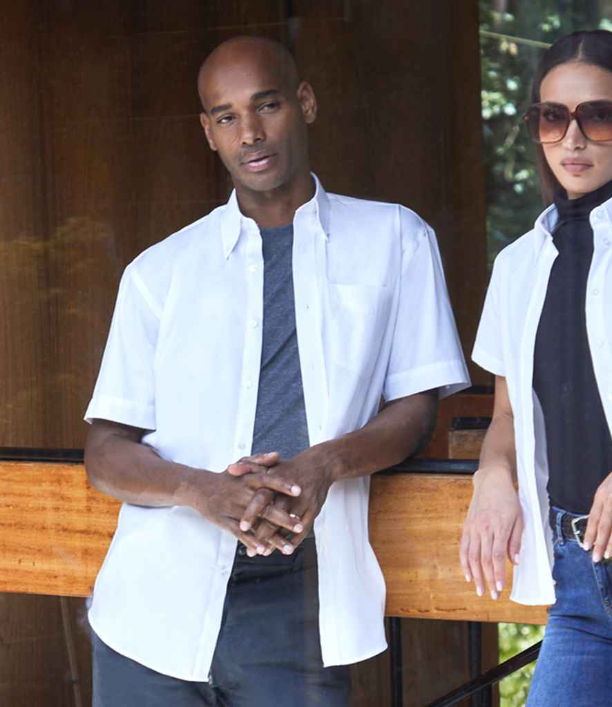 K109 Kustom Kit Premium Short Sleeve Classic Fit Oxford Shirt