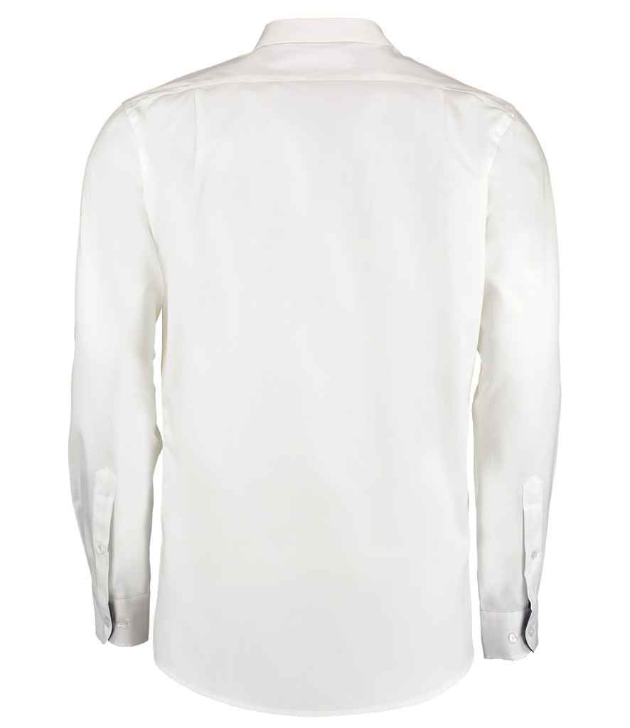K190 Kustom Kit Premium Long Sleeve Contrast Tailored Oxford Shirt