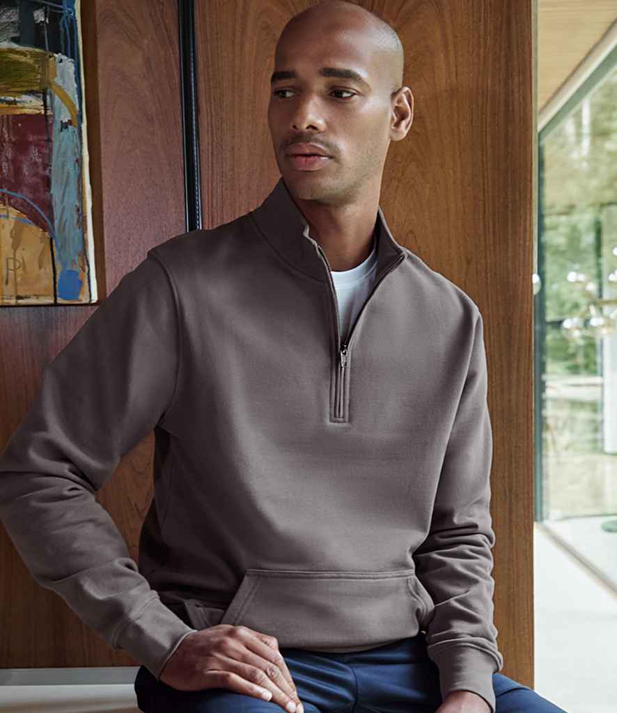 K339 Kustom Kit Regular Fit 1/4 Zip Piqué Sweatshirt