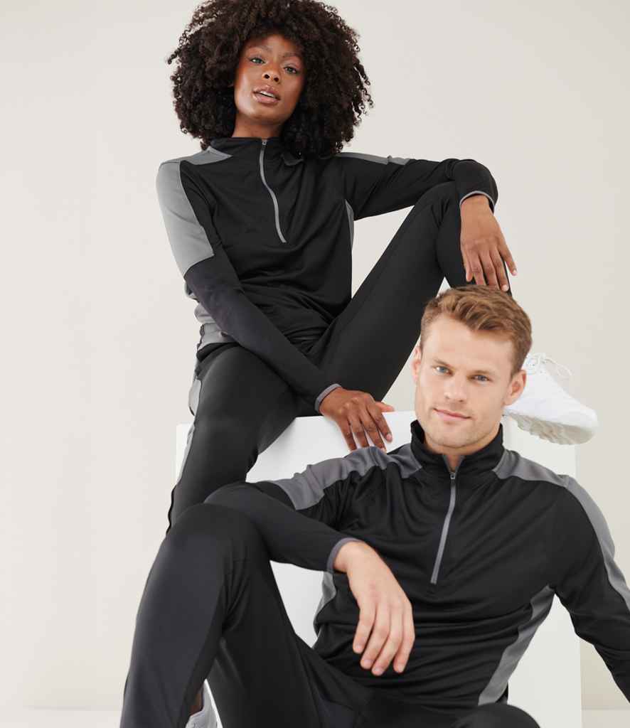 LV571 Finden + Hales Contrast Zip Neck Midlayer Top