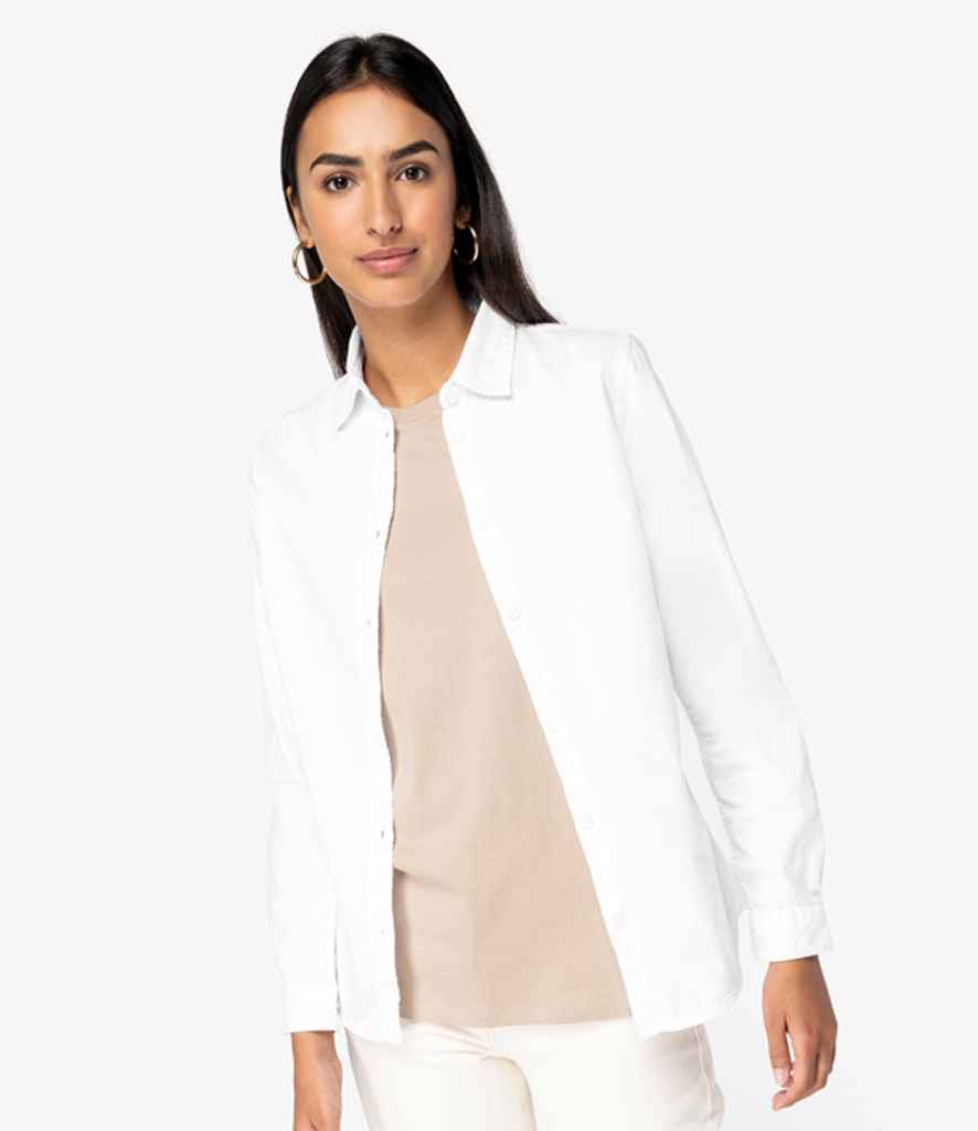 NS503 Native Spirit Ladies Washed Long Sleeve Shirt