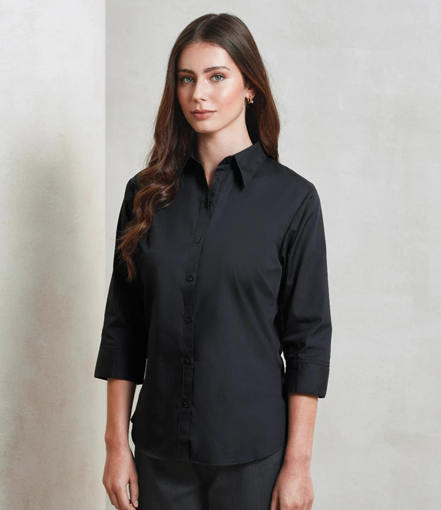 PR305 Premier Ladies 3/4 Sleeve Poplin Blouse