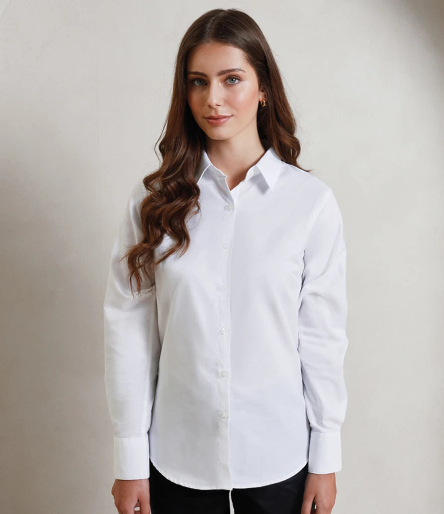 PR334 Premier Ladies Signature Long Sleeve Oxford Shirt