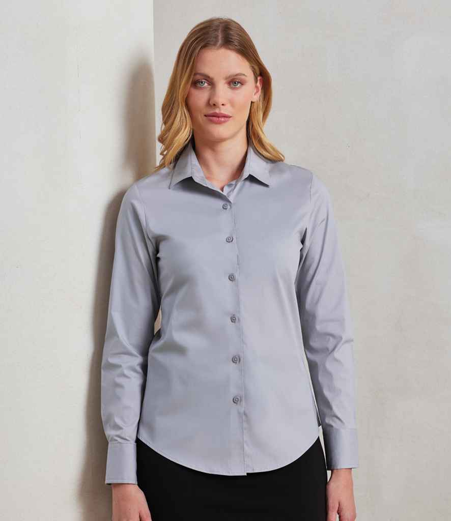 PR344 Premier Ladies Long Sleeve Stretch Fit Poplin Shirt