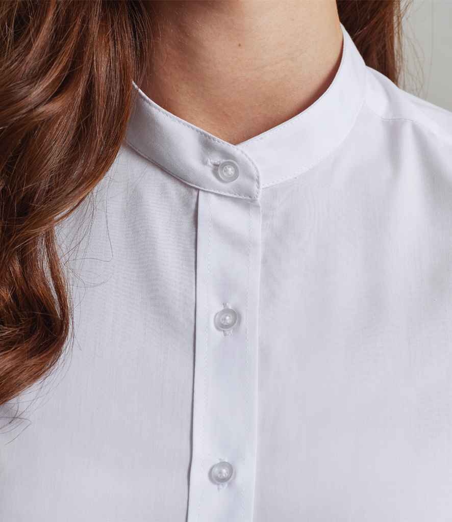 PR358 Premier Ladies Banded Collar Grandad Shirt