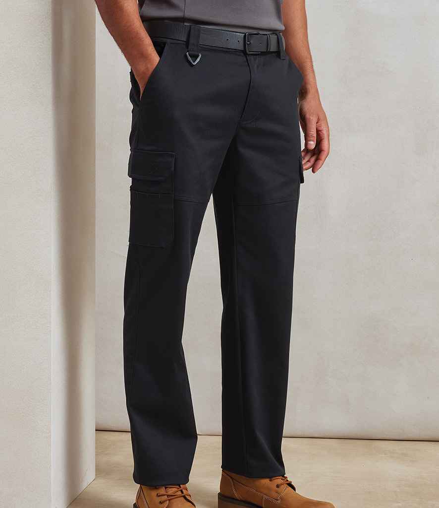 PR565 Premier Unisex Stretchchecker Work Cargo Trousers