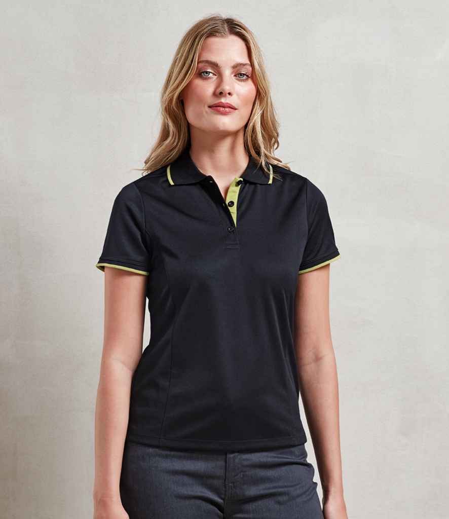 PR619 Premier Ladies Contrast Coolchecker® Piqué Polo Shirt