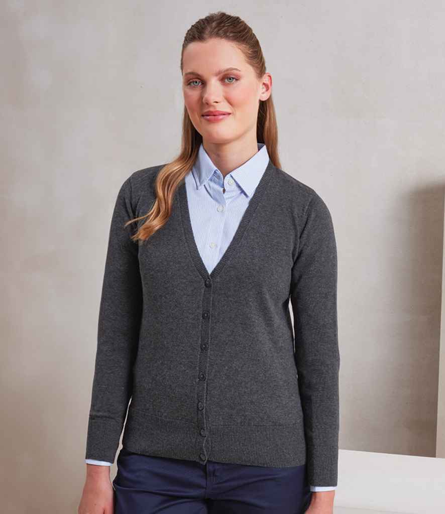 PR697 Premier Ladies Cotton Acrylic V Neck Cardigan