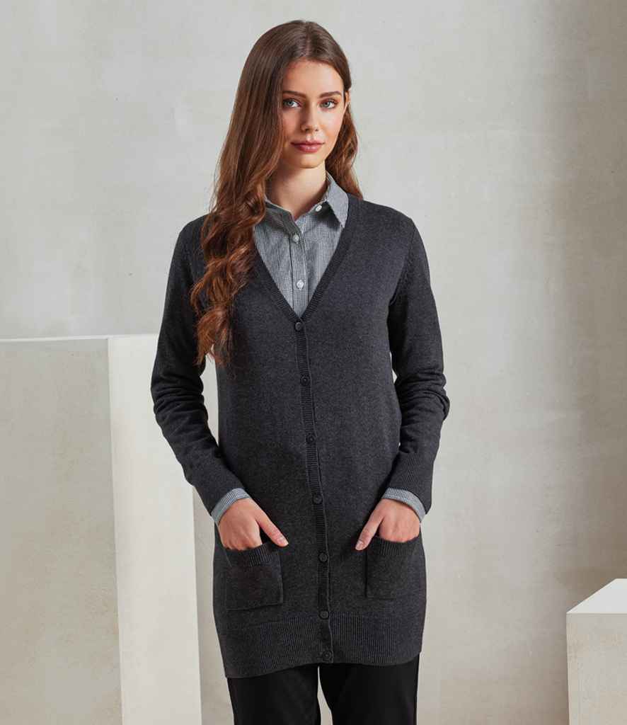 PR698 Premier Ladies Longline V Neck Cardigan