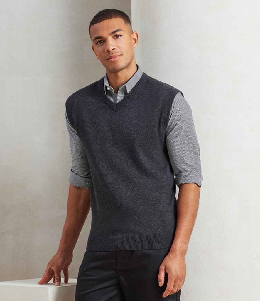 PR699 Premier Sleeveless Cotton Acrylic V Neck Sweater