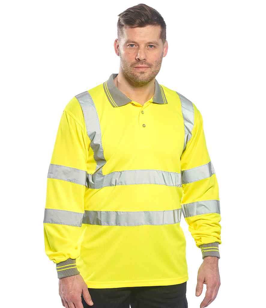 PW059 Portwest Hi-Vis Long Sleeve Polo Shirt