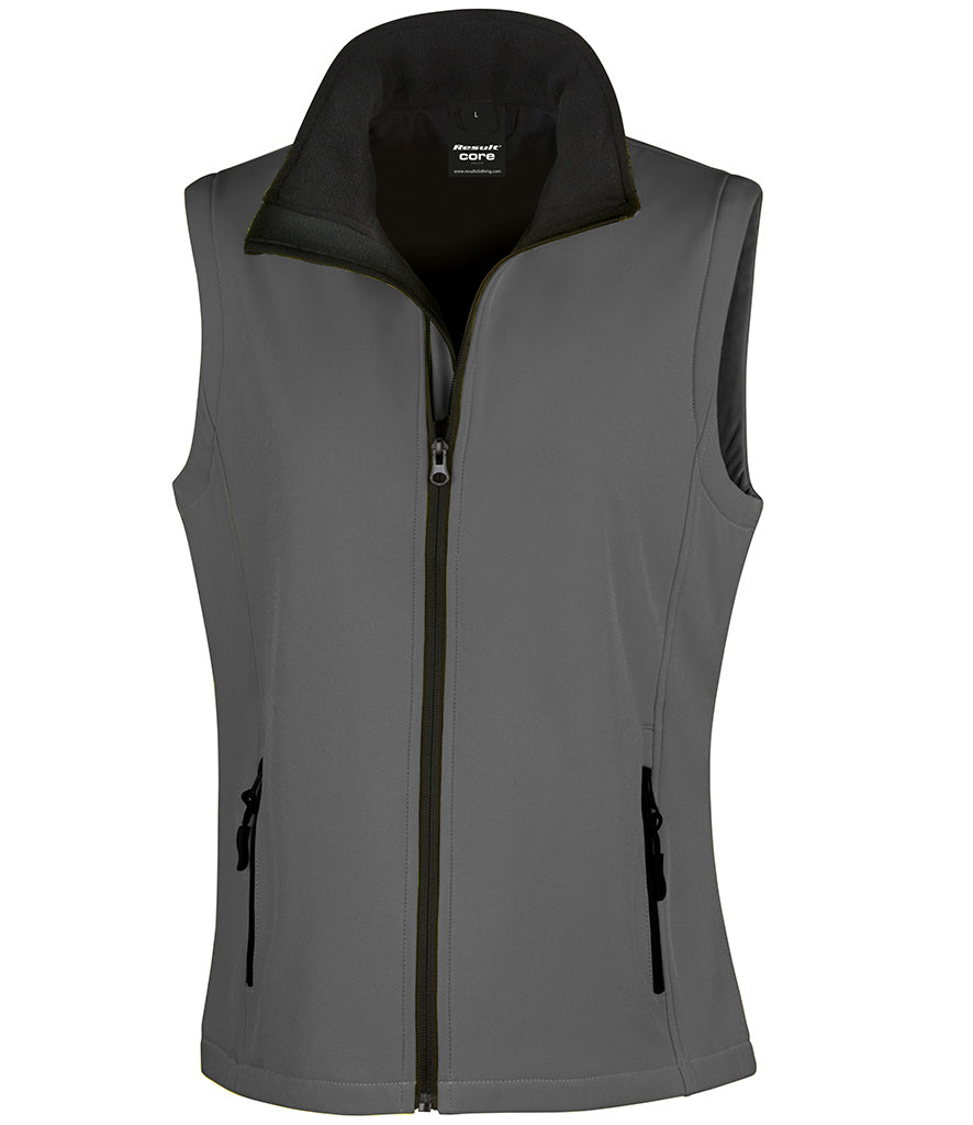 RS232F Result Core Ladies Printable Soft Shell Bodywarmer