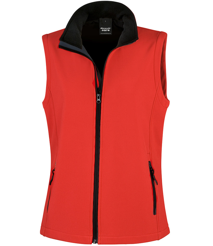 RS232F Result Core Ladies Printable Soft Shell Bodywarmer