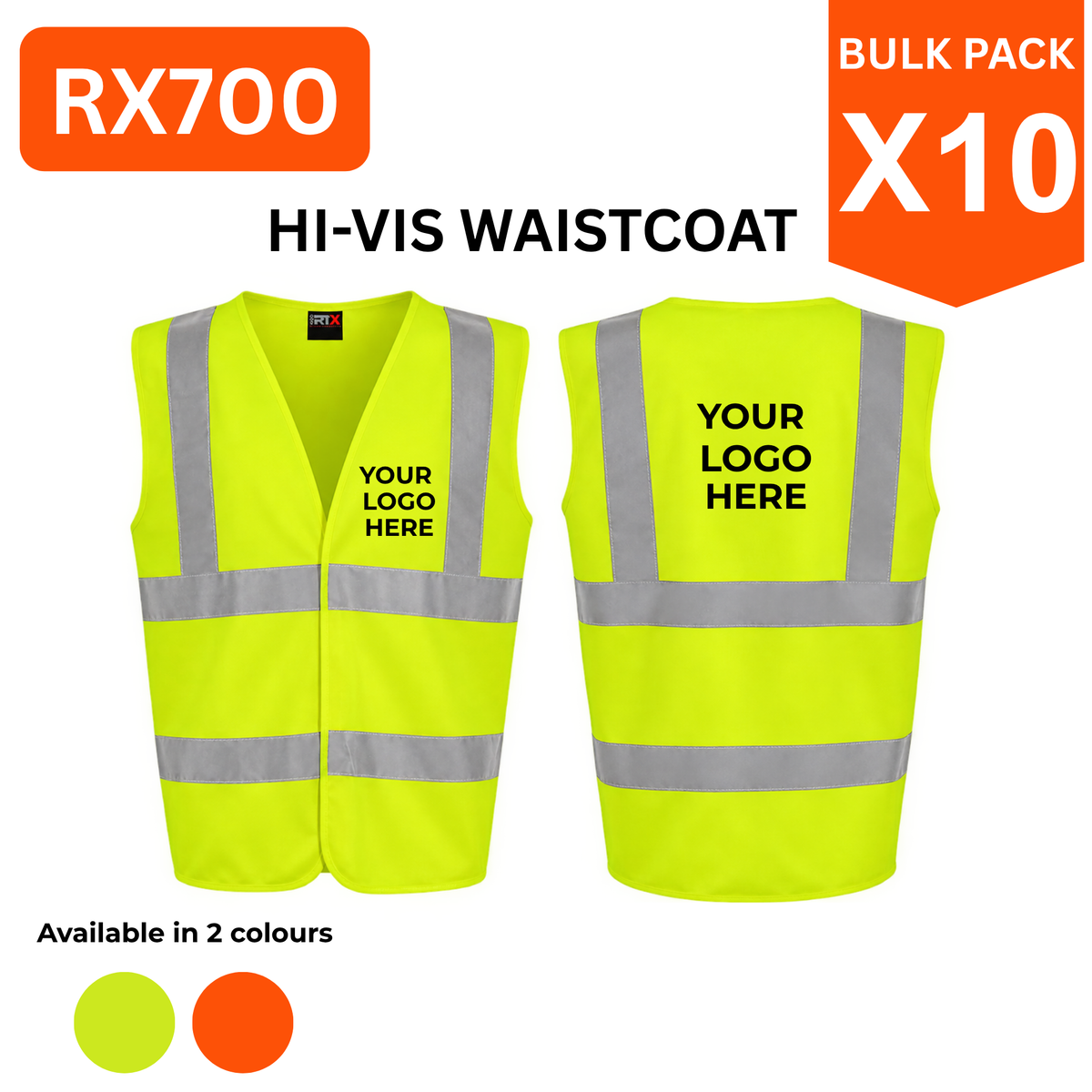 Hi-Vis Bundle — RX700 Waistcoat (Print) X10
