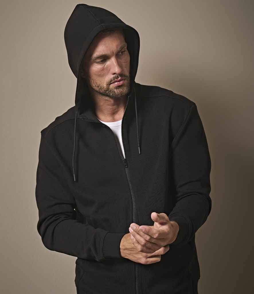 T5508 Tee Jays Ribbed Interlock Full Zip Hooded Sweatshirt