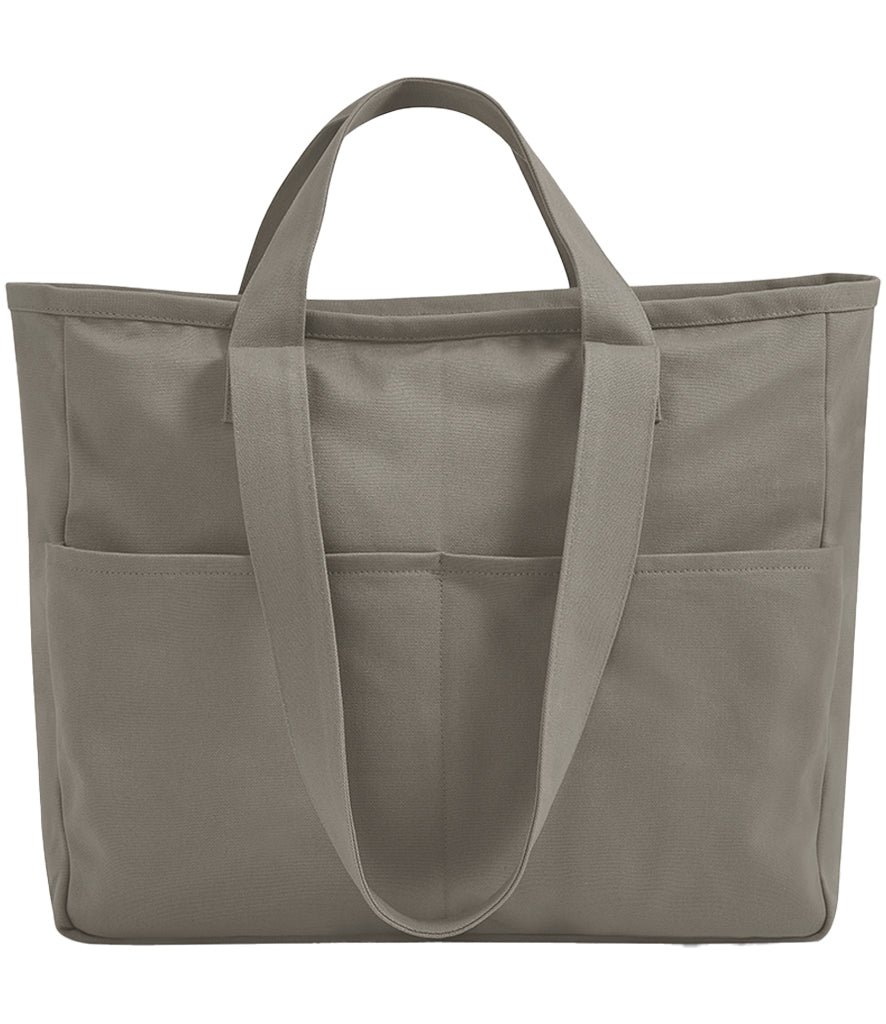 W604 Westford Mill Double Handle Cargo Pocket Tote Bag