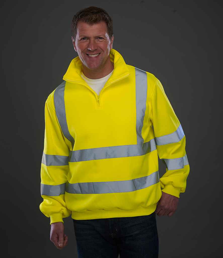 YK033 Yoko Hi-Vis Zip Neck Sweatshirt