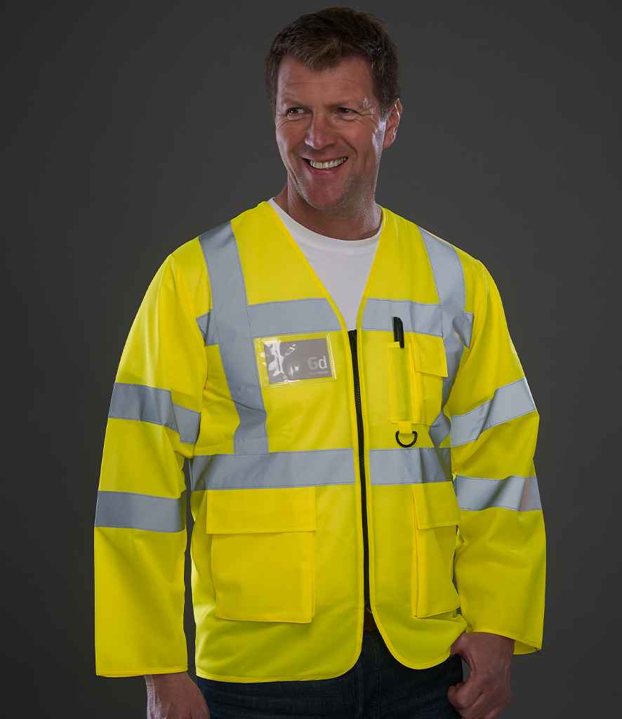 YK108 Yoko Hi-Vis Executive Long Sleeve Waistcoat